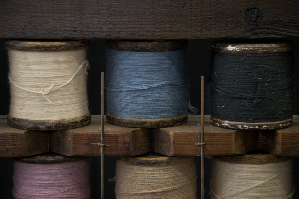 Old Fashioned Wool Yarn Spools and Bobbins